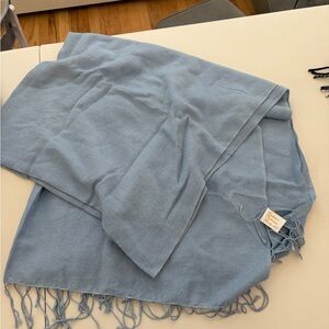Cashmere Pashmina Group Scarf Cashmere Silk Light Blue Full Size